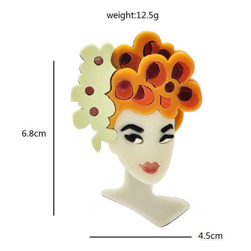 Lady Brooch For Women Modern Girl Figure Party Office Pins Fashion Jewelry Gifts