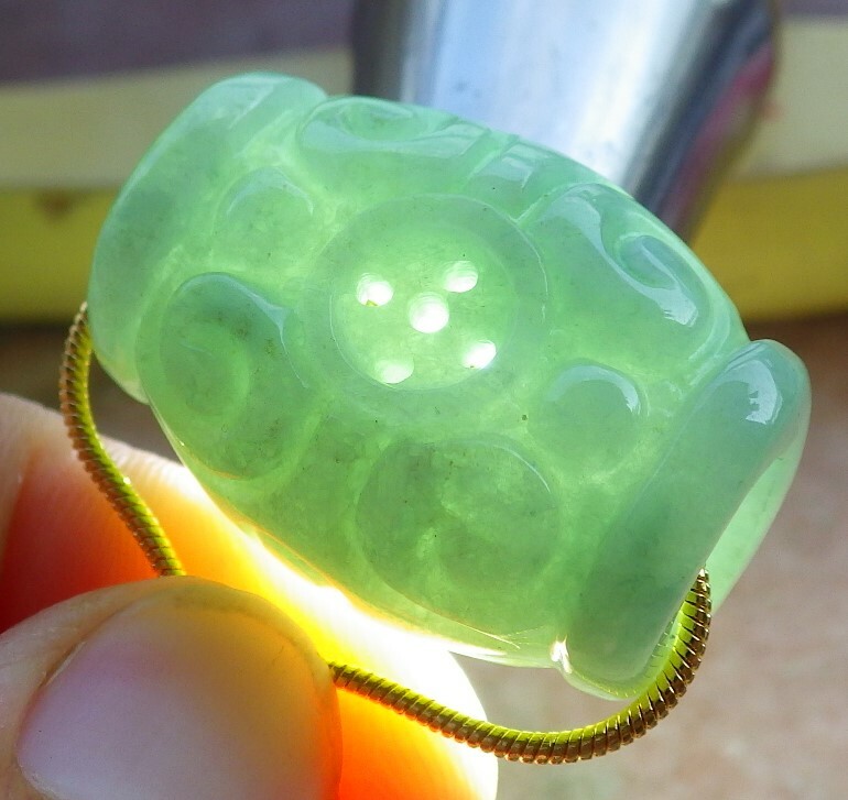 1Pcs Certified Lavender Green Natural A Jade jadeite Pendant Flower Bead 469874