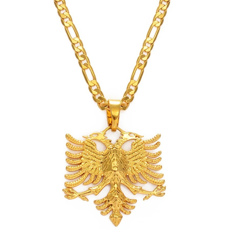 Eagle Pendant Necklace Albanian Jewelry Ethnic Kosovo Silver/gold Color