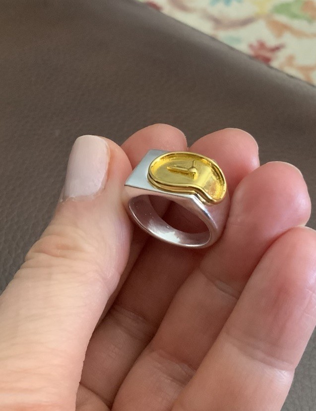 Museum Salvador Dali Sz 7 Melting Clock Ring Gold Surreal Silver Statement Boho