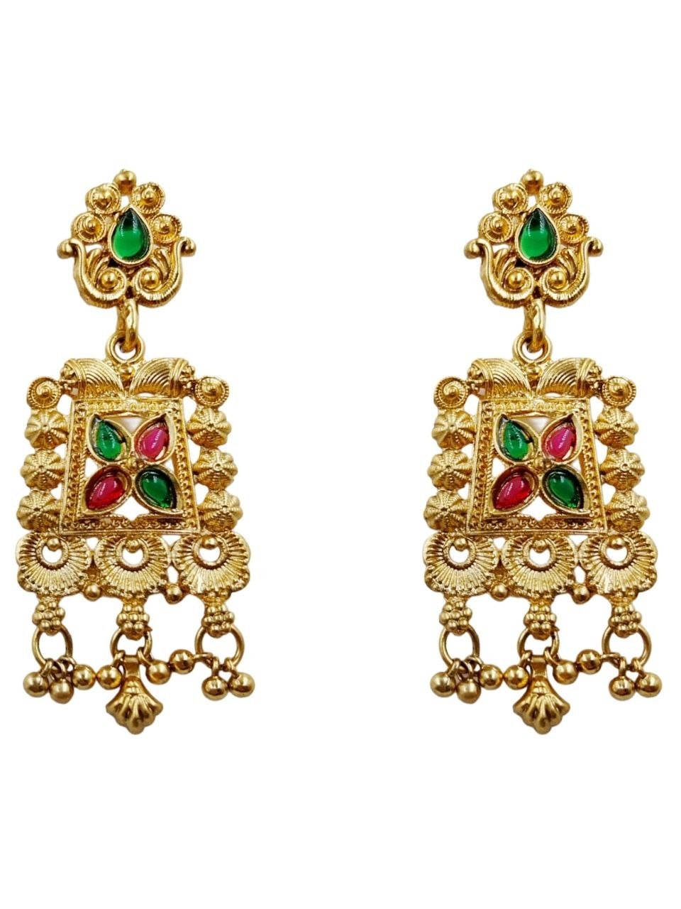 Indian Necklace Jewelry Bollywood Gold Heritage Bridal Earring Kundan Choker Set