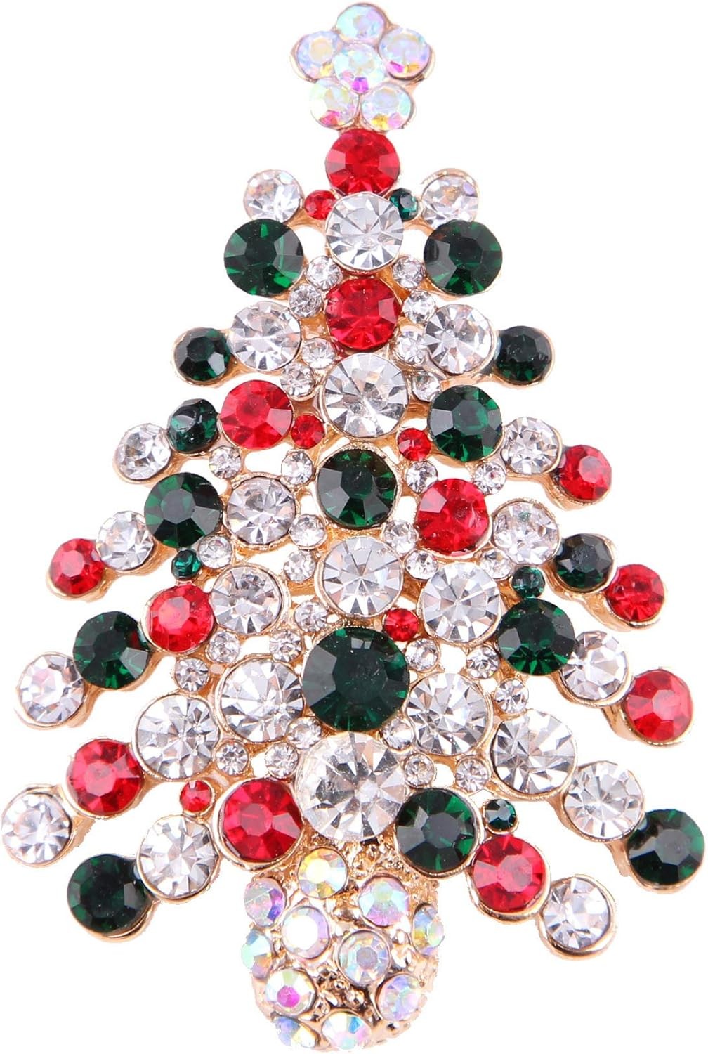 5 Pcs Vintage Crystal Christmas Tree Brooch Pin Jewelry Gift Accessories Woman