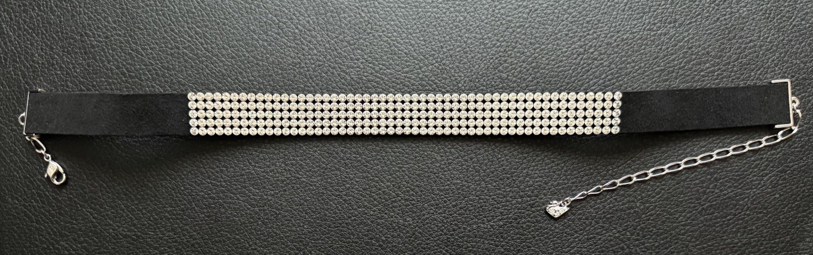 Genuine Swarovski Choker Necklace, Rhodium Plated, 40 cm