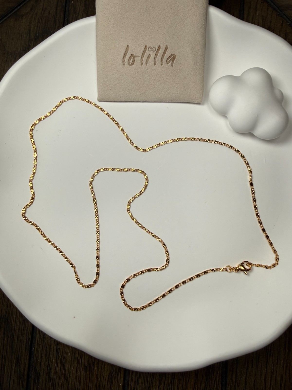 22K Gold Plated Chain Necklace 2mm 24″ – Luxury pouch gifts