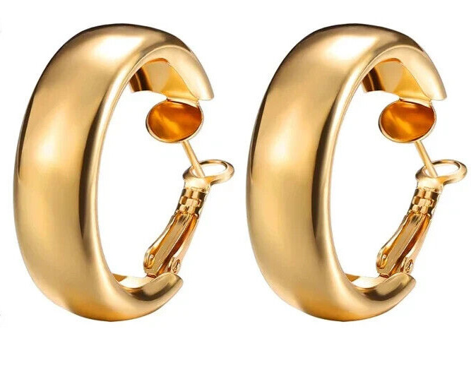 C shaped earrings silver or gold hoop huggie earrings lightweight comfortable