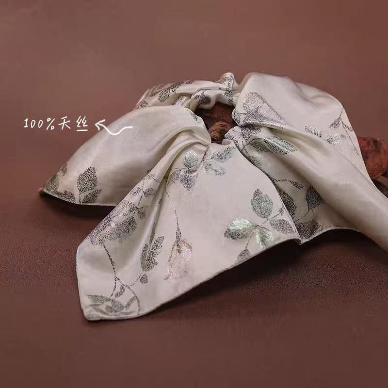 Traditional Chinese Floral Hair Tie, Elegant Hair Accessory 4 Colors