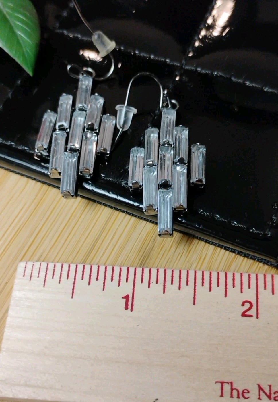 Sparkling Bar Set Crystal Clear Gems 1.75″ Silver Tone Waterfall Earrings!