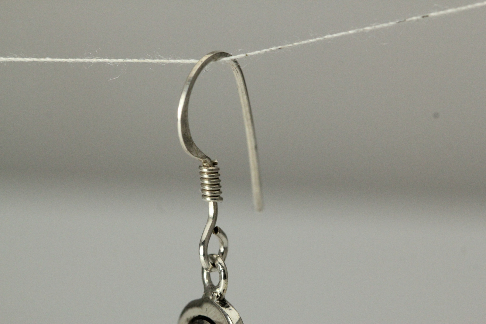 925 Sterling Silver with Blue Lapis Swirl Dangle Earrings 13.1g (EAR4476)