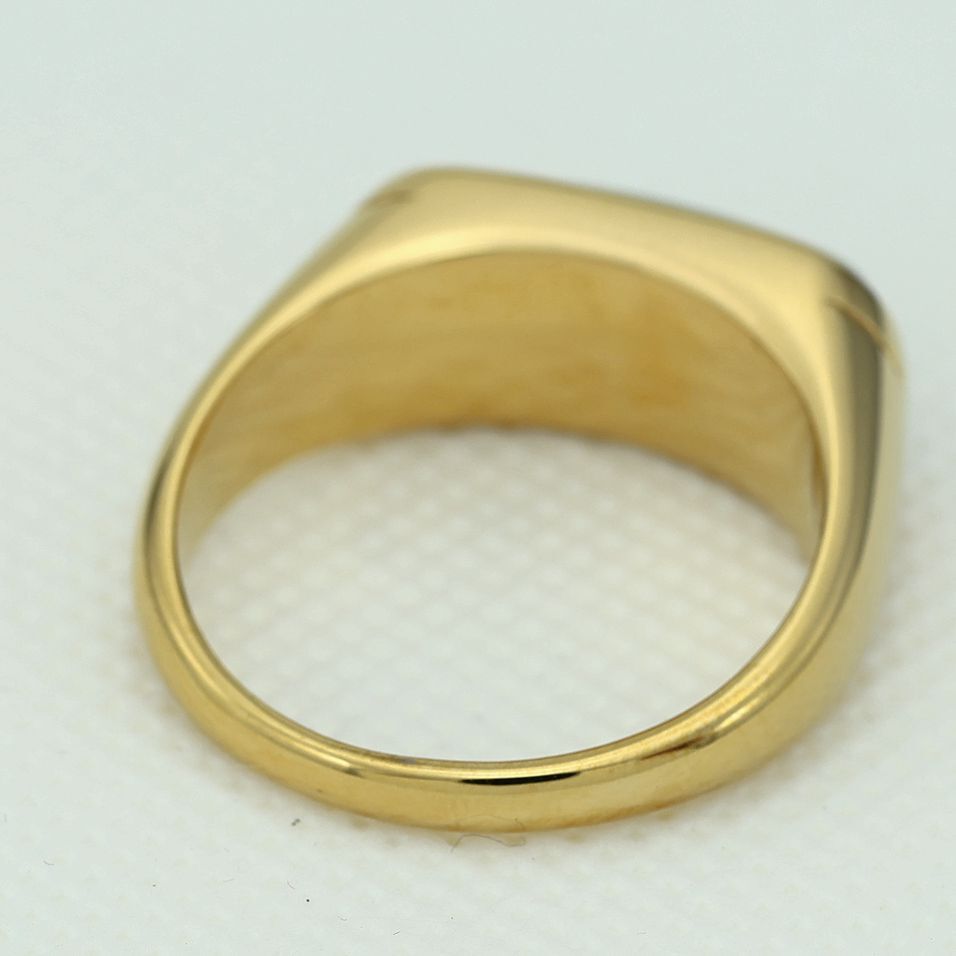 Men’s Silver.Stainless Steel green jade Stone Gold Plated Ring 7 -12 +BOX
