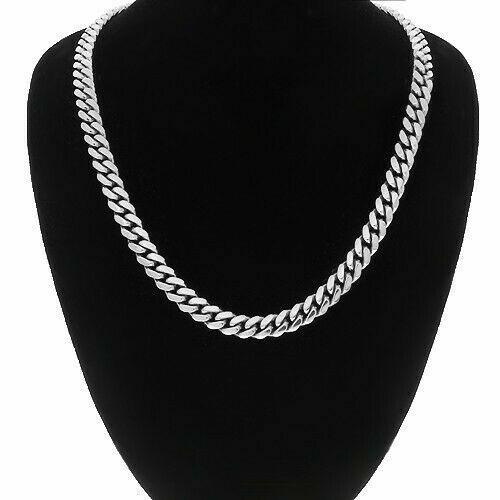 100% Stainless Steel White Gold Plated Miami Cuban Link Chain Bracelet 8MM-14MM