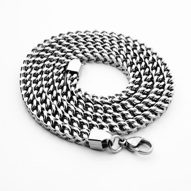 2.5-8mm Man Woman Stainless Steel Wheat Braided Foxtail Franco Chain Link Jewelr