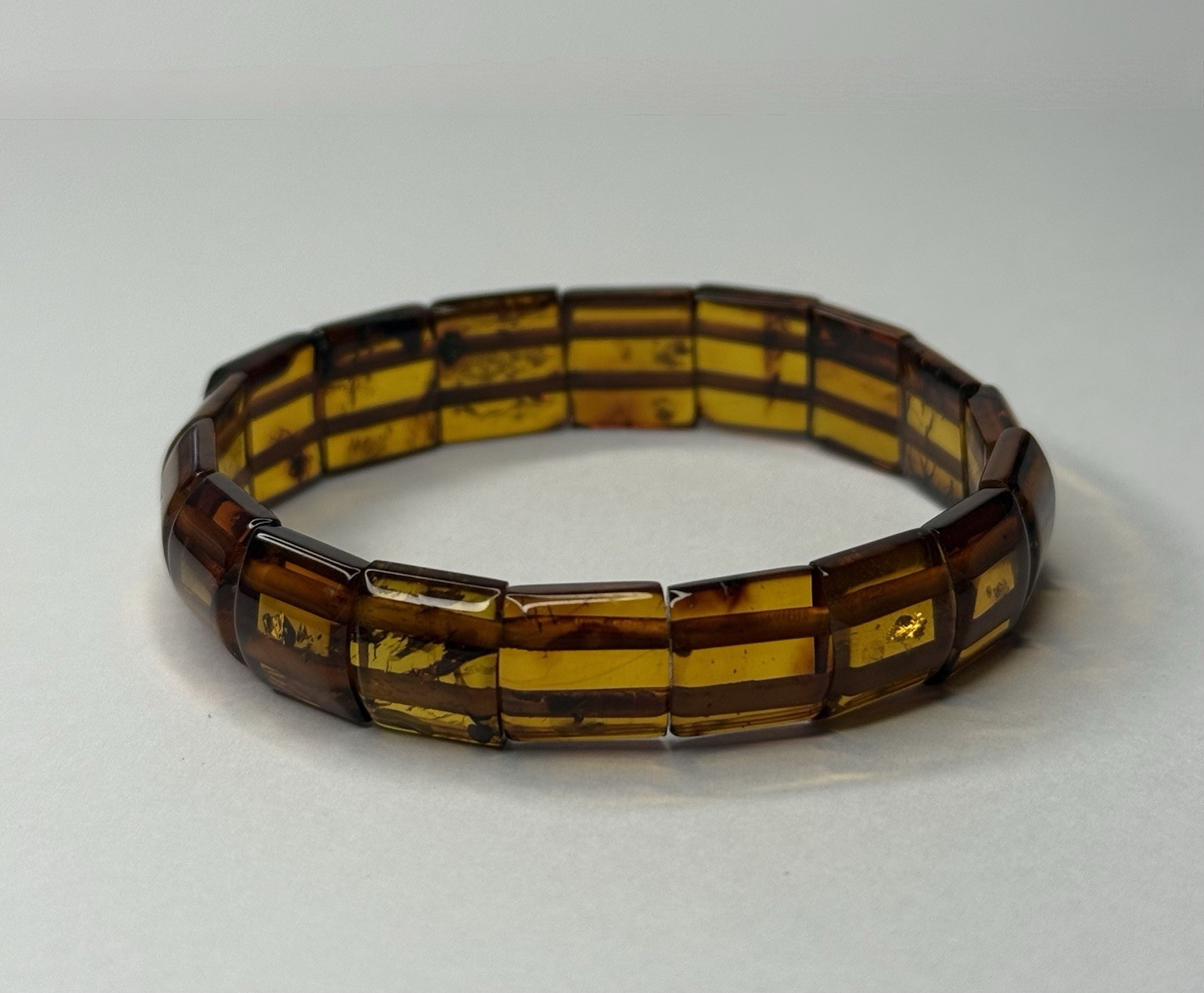Genuine Baltic Amber Stone Bracelet.Cognac Amber Beaded Bracelet.