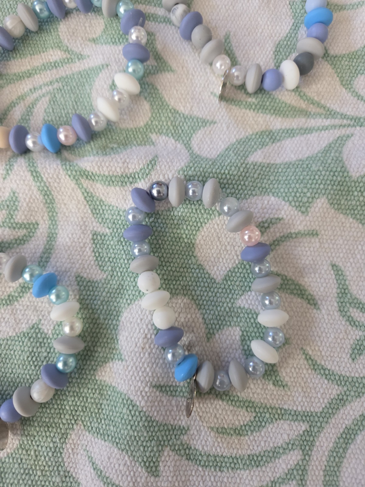 Blue Love,Hope,Family ,Laugh and Believe Beaded Bracelet