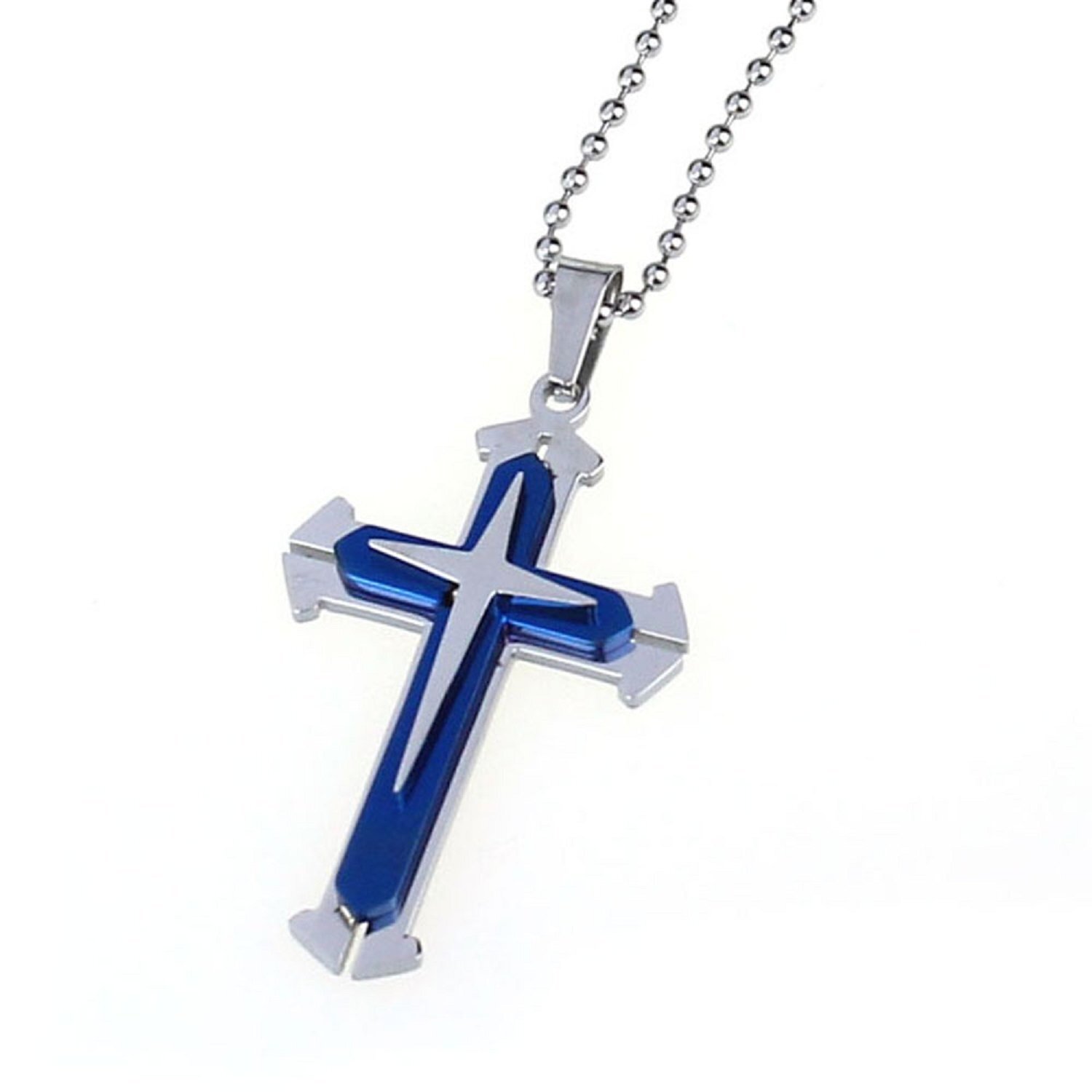 Men’s and Women’s Stainless Steel Necklaces Cross Pendant Necklaces Whit Chain