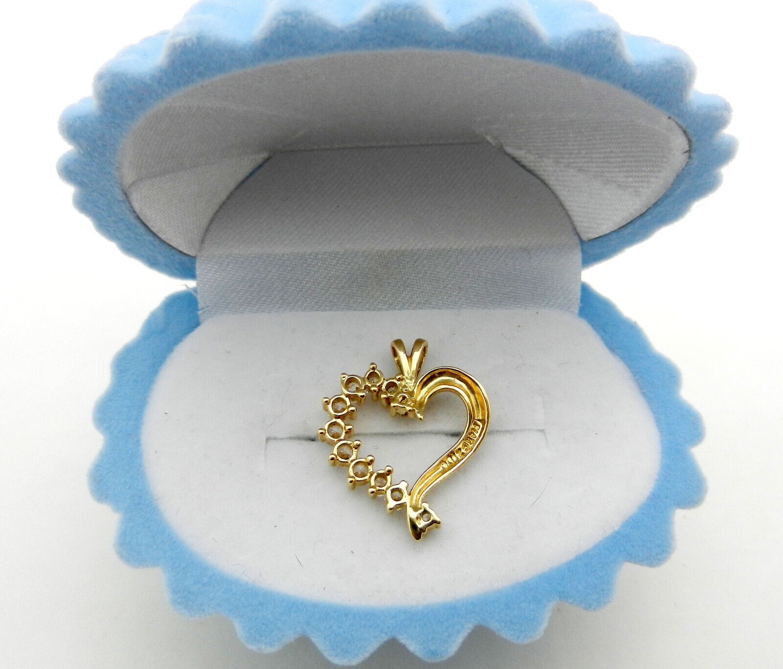 2Ct Round Cut Simulated Diamond Fancy Heart Shape Pendant 14k Yellow Gold Plated