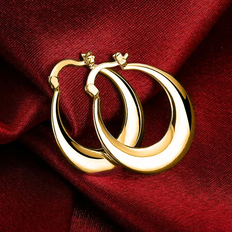 Simple Metal Silver Color/Gold Color Hoop Earrings for Women Versatile