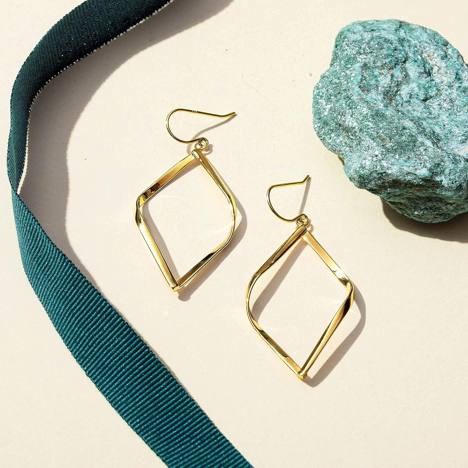 14K Gold Plated Dangle Earrings for Women | Infinity Cute Hanging Hoop Earrings