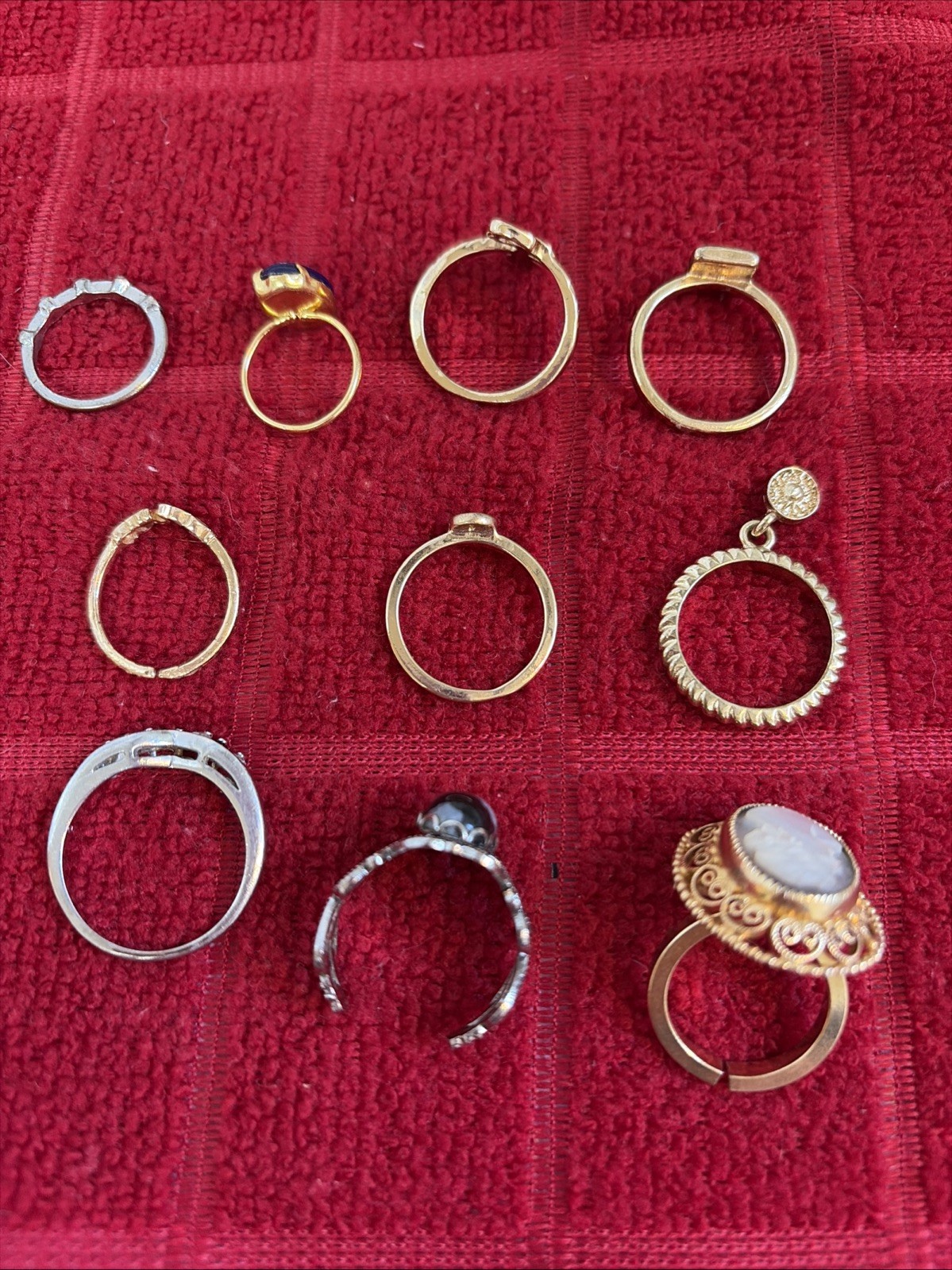 Assorted Fashion Rings Various Sizes Lot of 10