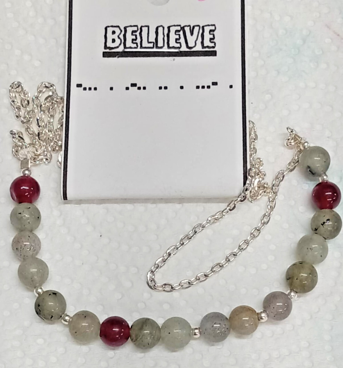Personalized Morse Code Gem Stone Necklace