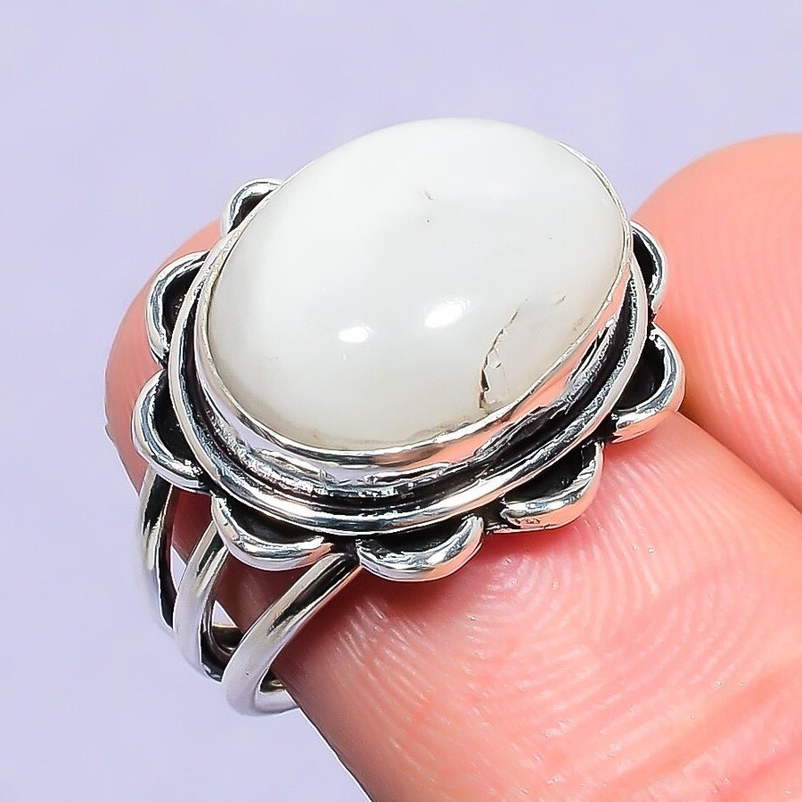 Gift For Her Silver Rainbow Moonstone Jewelry Natural Cluster Ring Size 7