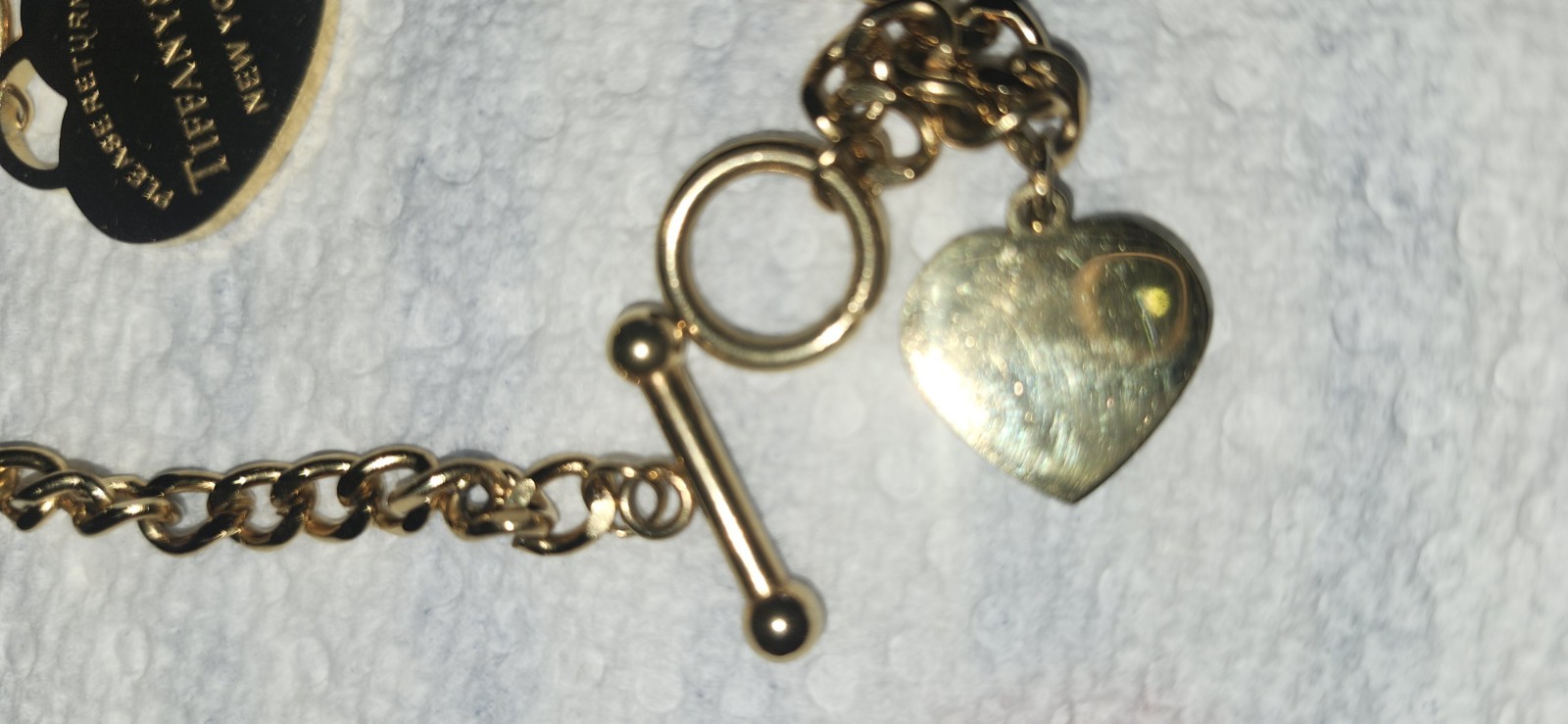 Gold Toggle & Tag Necklace & Bracelet Set, 14k Lite Weight Gold Plated.