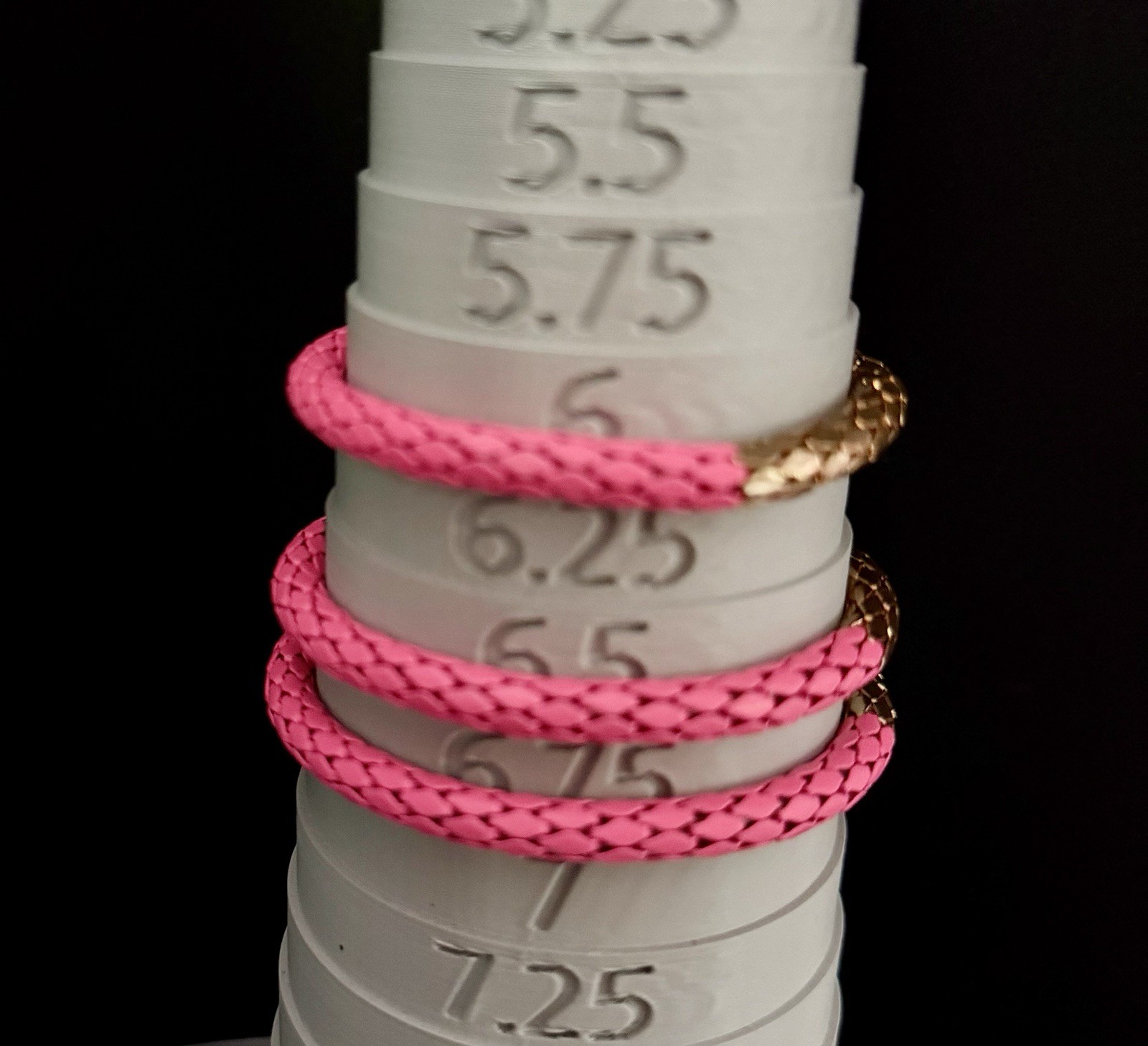 (6) Plunder Pink and Gold Tone Woven Mesh Texture Bangle Bracelet