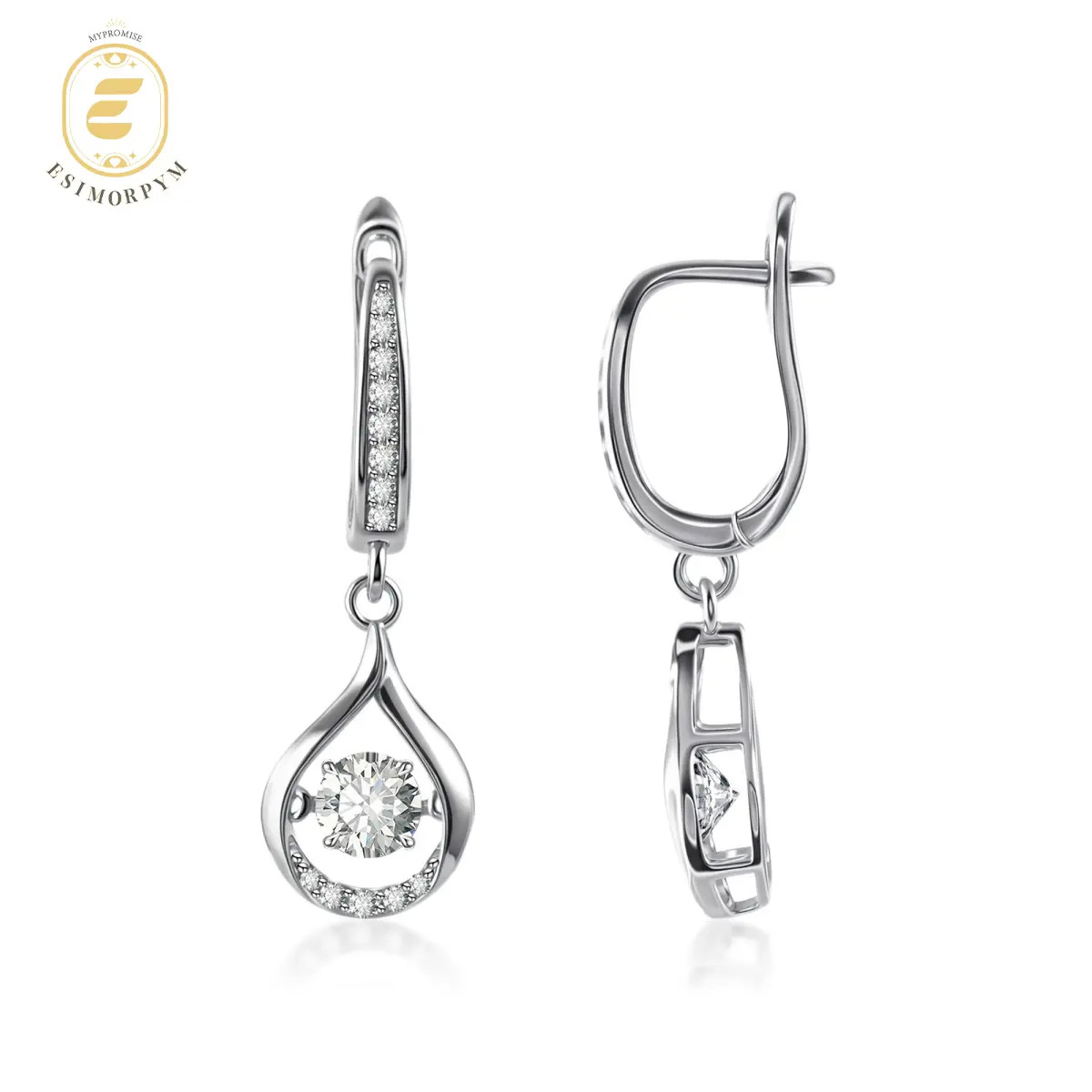 18K Gold-Plated Moissanite Drop Earrings – Elegant Gift for Any Occasion