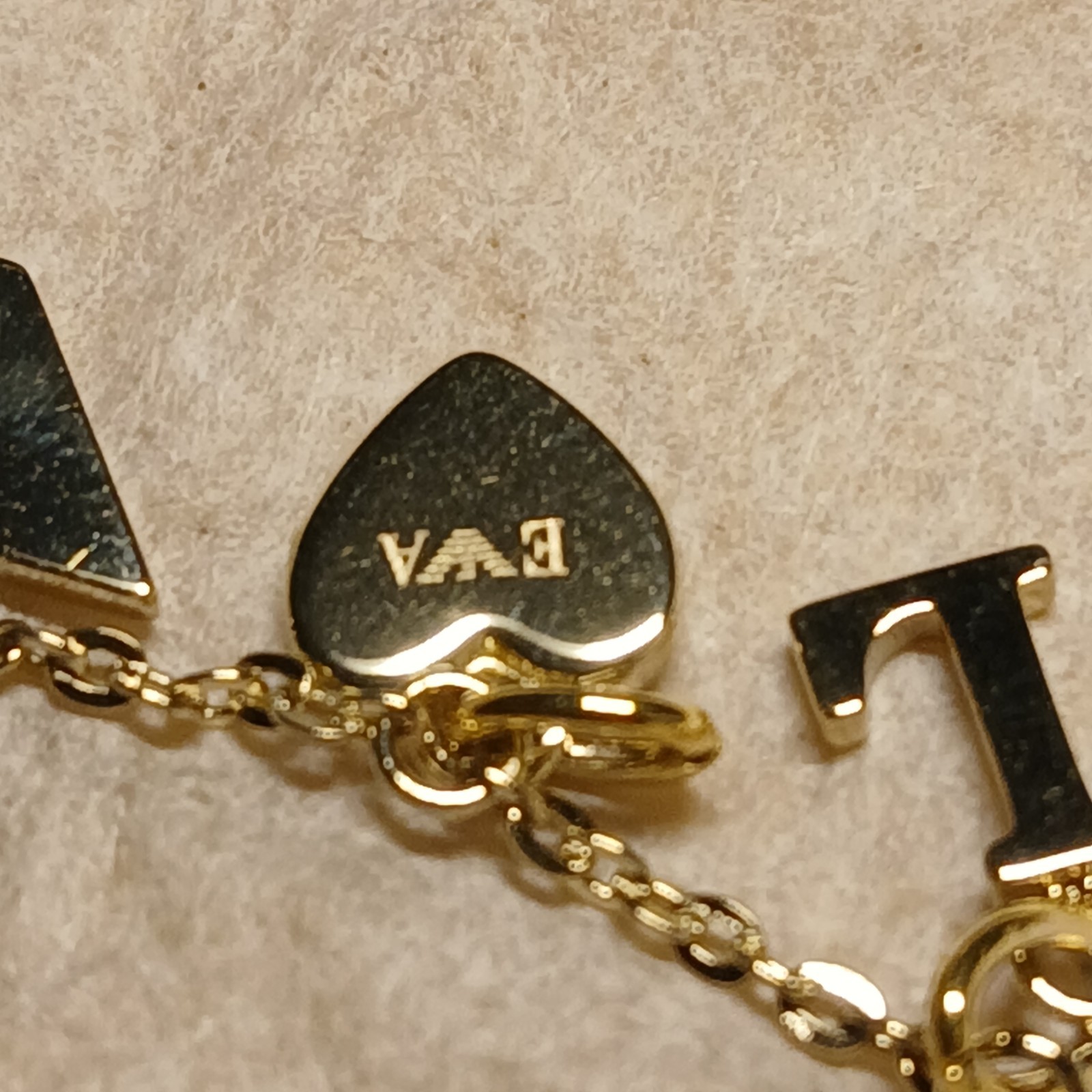 NWT 140$ Emporio Armani Gold Tone Steel LOVE Necklace New In Box