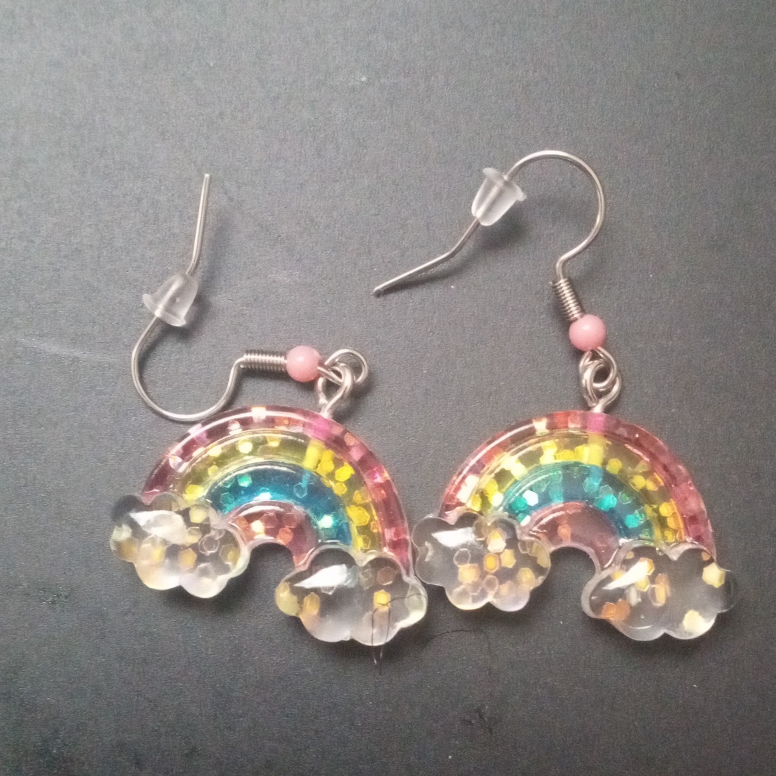 Lot of 6 Pairs Novelty Dangle Earrings Set Acrylic Charms Multicolor Cartoon