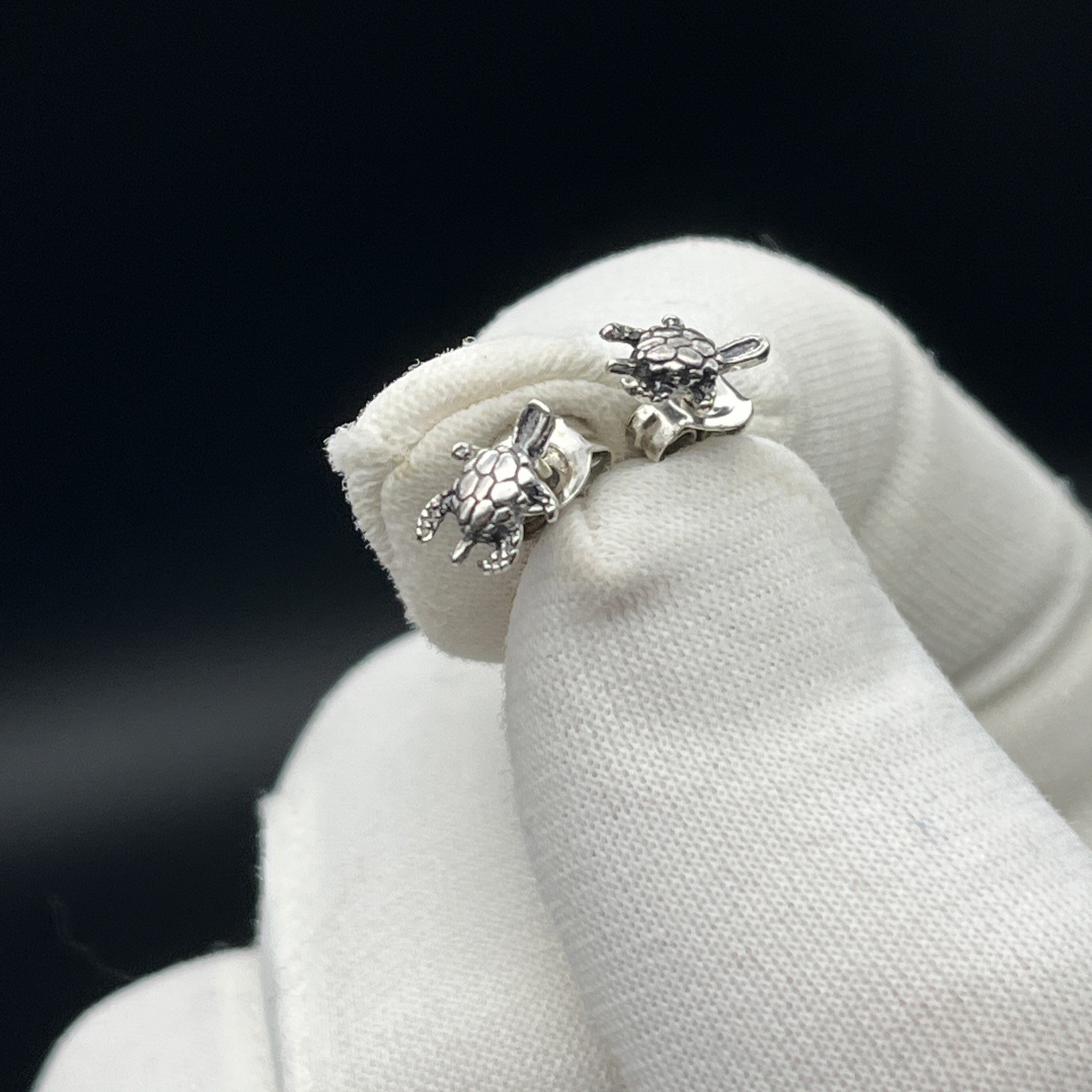 Tiny 925 Sterling Silver Turtle Stud Earrings, Small Studs, Stylish Gift For Her