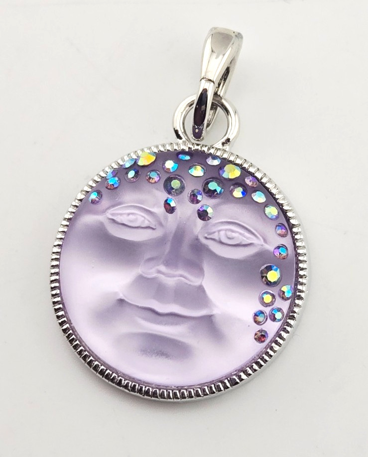 KIRKS FOLLY GODDESS SEAVIEW MOON 25mm OPEN RING CHARM Purple/Silvertone