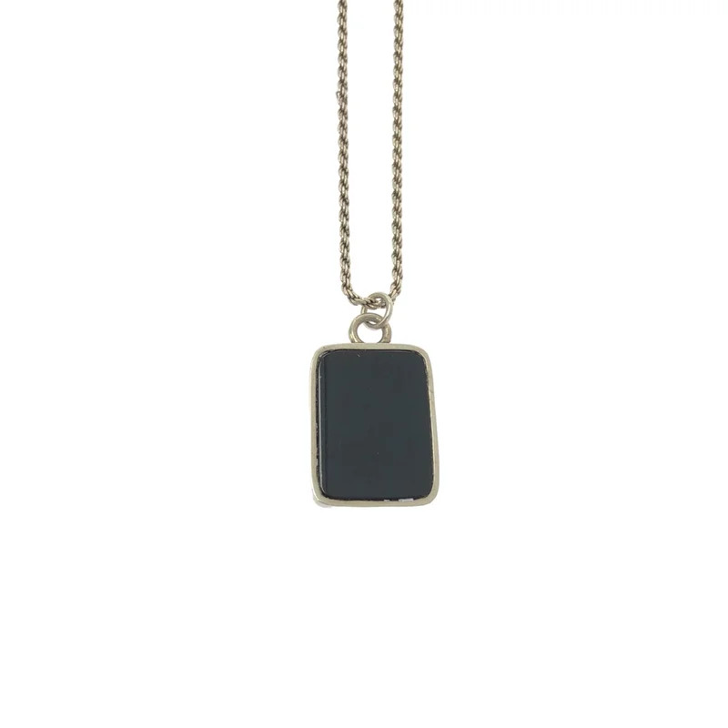 Sophie Buhai RECTANGLE PENDANT SILVER Necklace black Women Used
