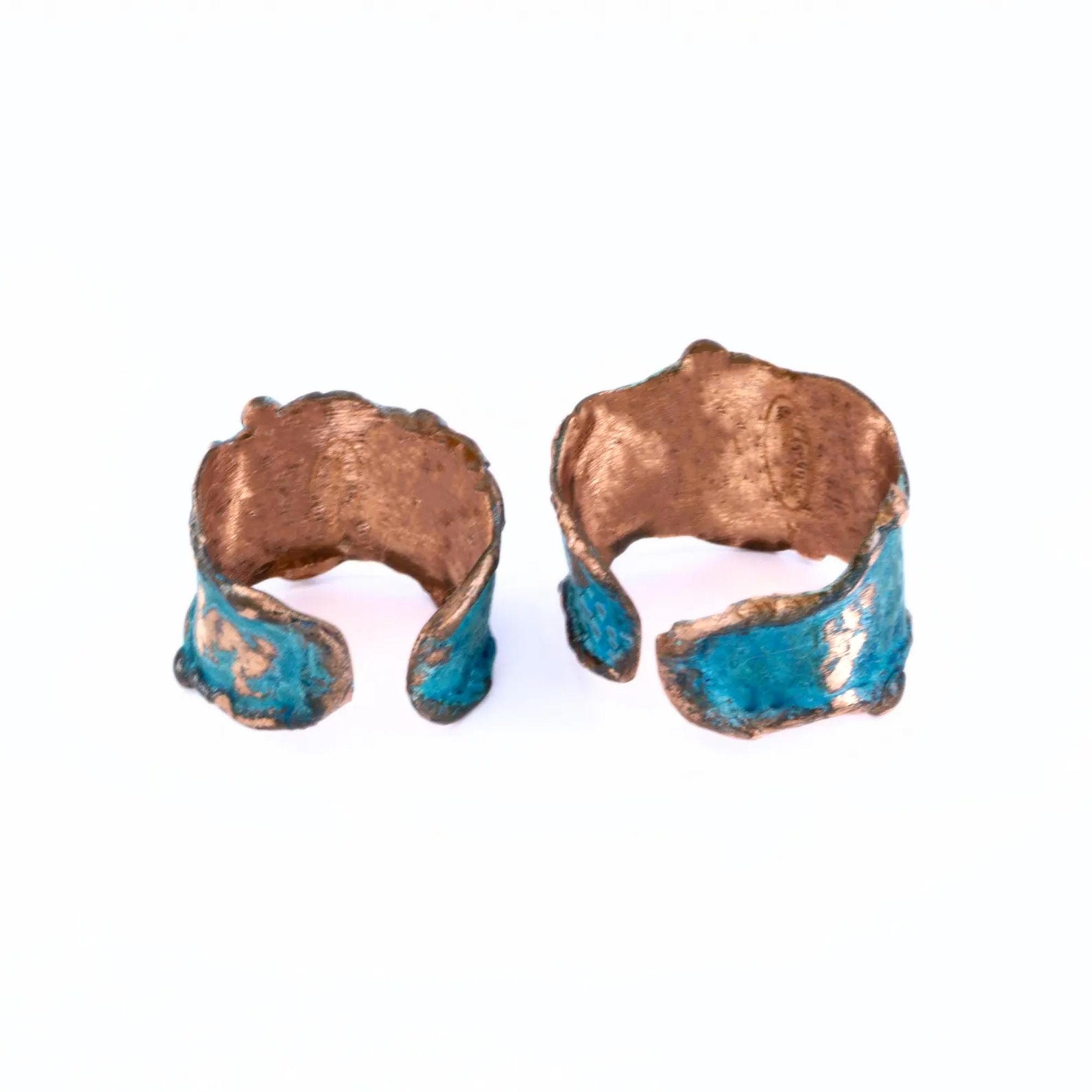 Solid Copper Statement Patina Men’s OR Women’s Ring With Molten Copper Edging