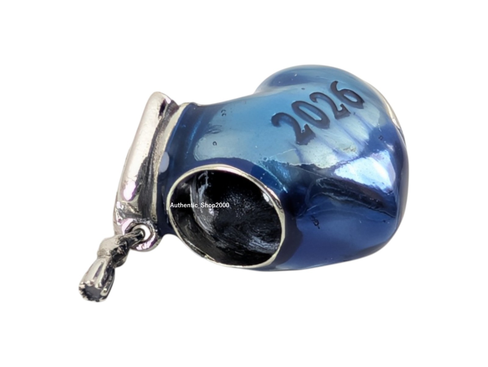NEW 100% Authentic PANDORA 925 Blue 2026 Graduation Cap Heart Charm 794635C02