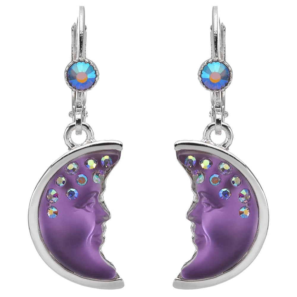 Kirks Folly Illusion Goddess Moon Shadow Leverback Earrings sst
