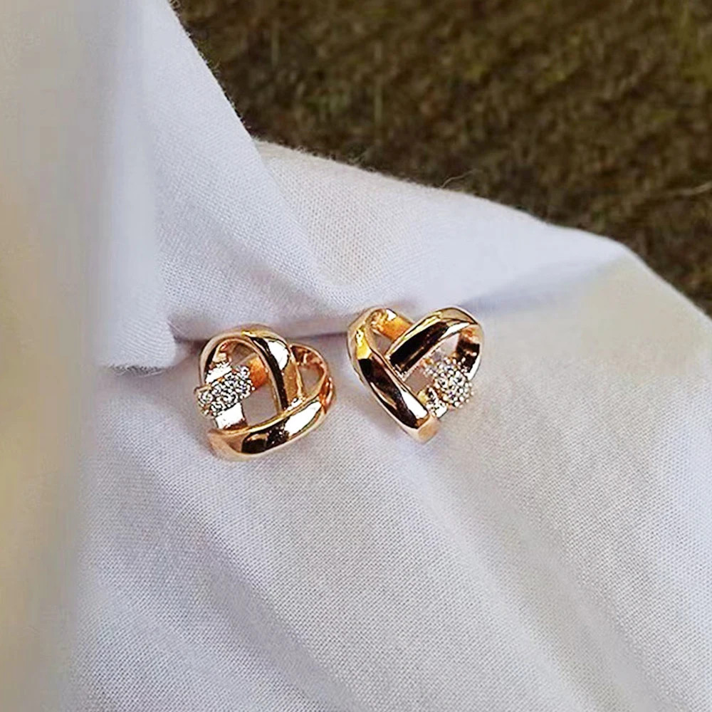 Huitan Eternity Love Earrings Ear Stud Piercing Silver Color/Gold Color Fashion