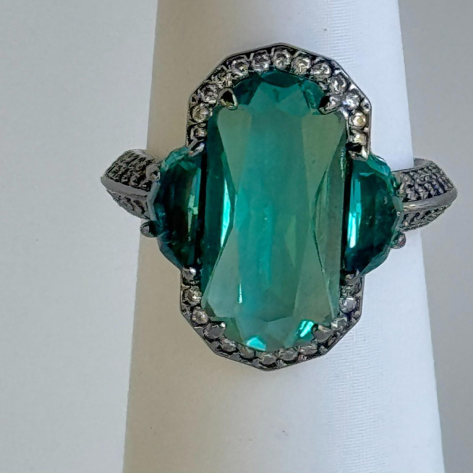 Bomb Party Sirens Ring Sz 7 RG63402 “The Ocean’s Vow” Paraiba Tourmaline on Hema