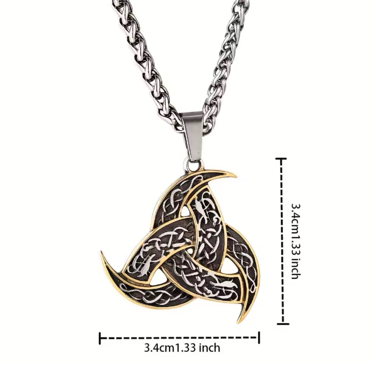 Viking Celtic Knot Pendant Necklace Stainless Steel Norse Nordic Jewelry Gift