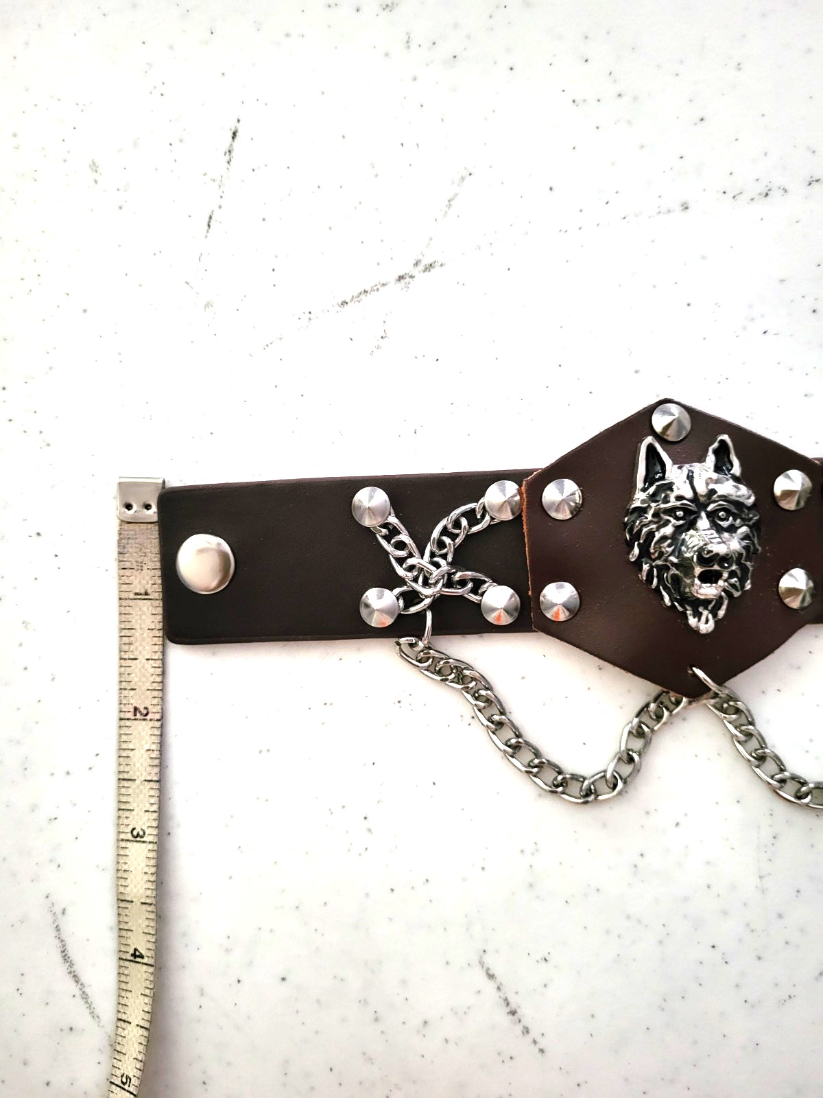 Wolf alloy unisex black bracelet BROWN