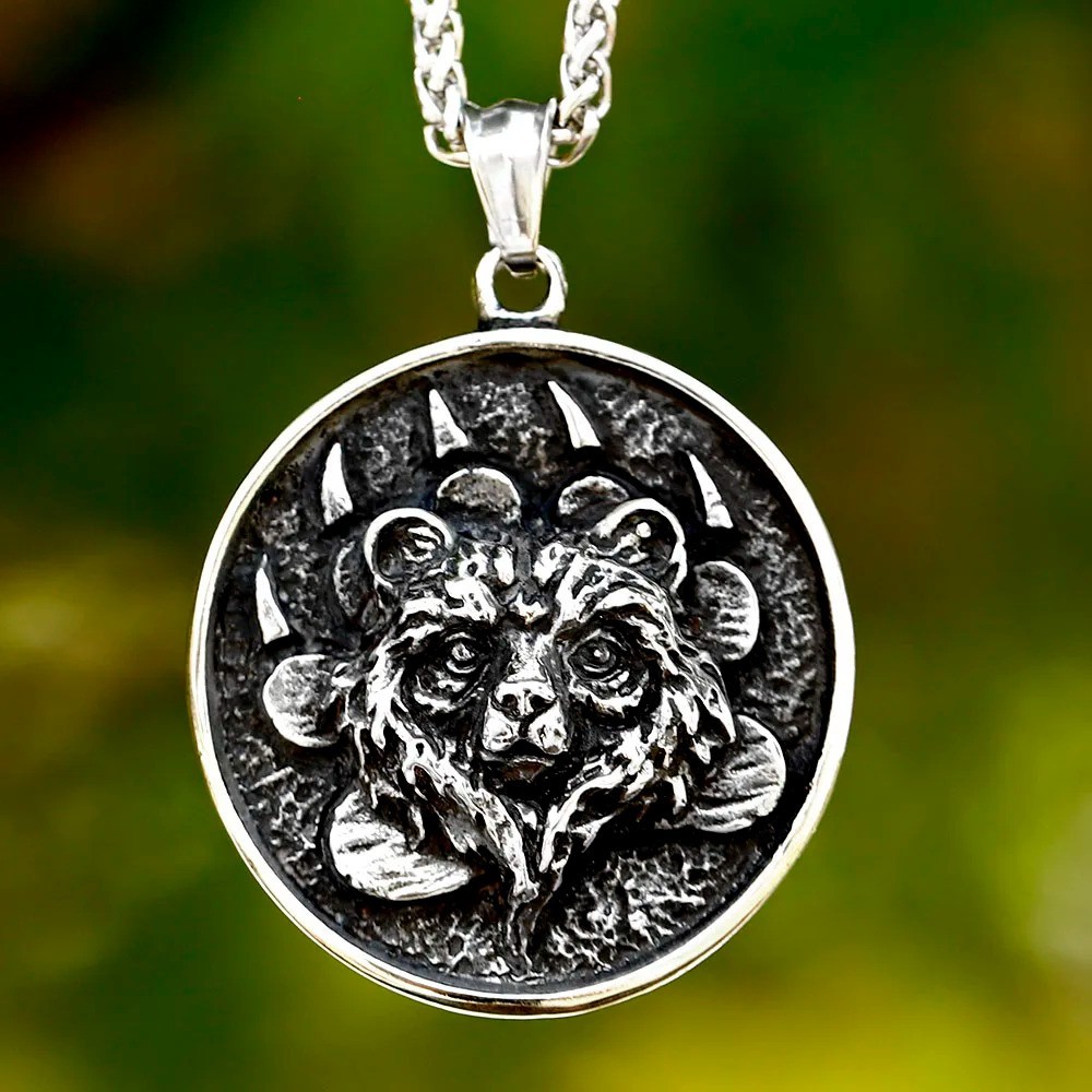 Viking Bear Necklace Stainless Steel Necklace