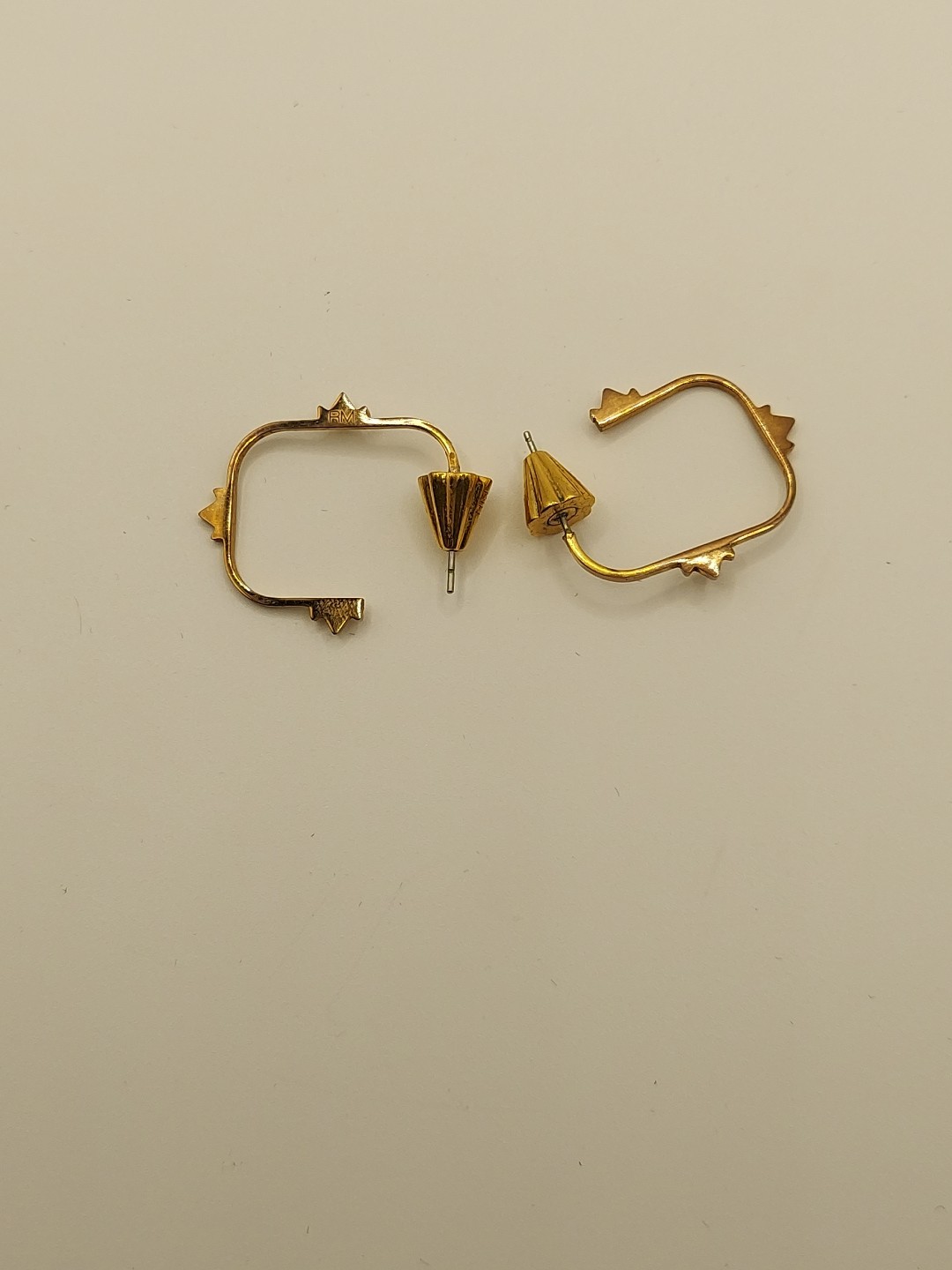 Rebecca Minkoff Gold Tone Hoop Earrings With Branded Bag