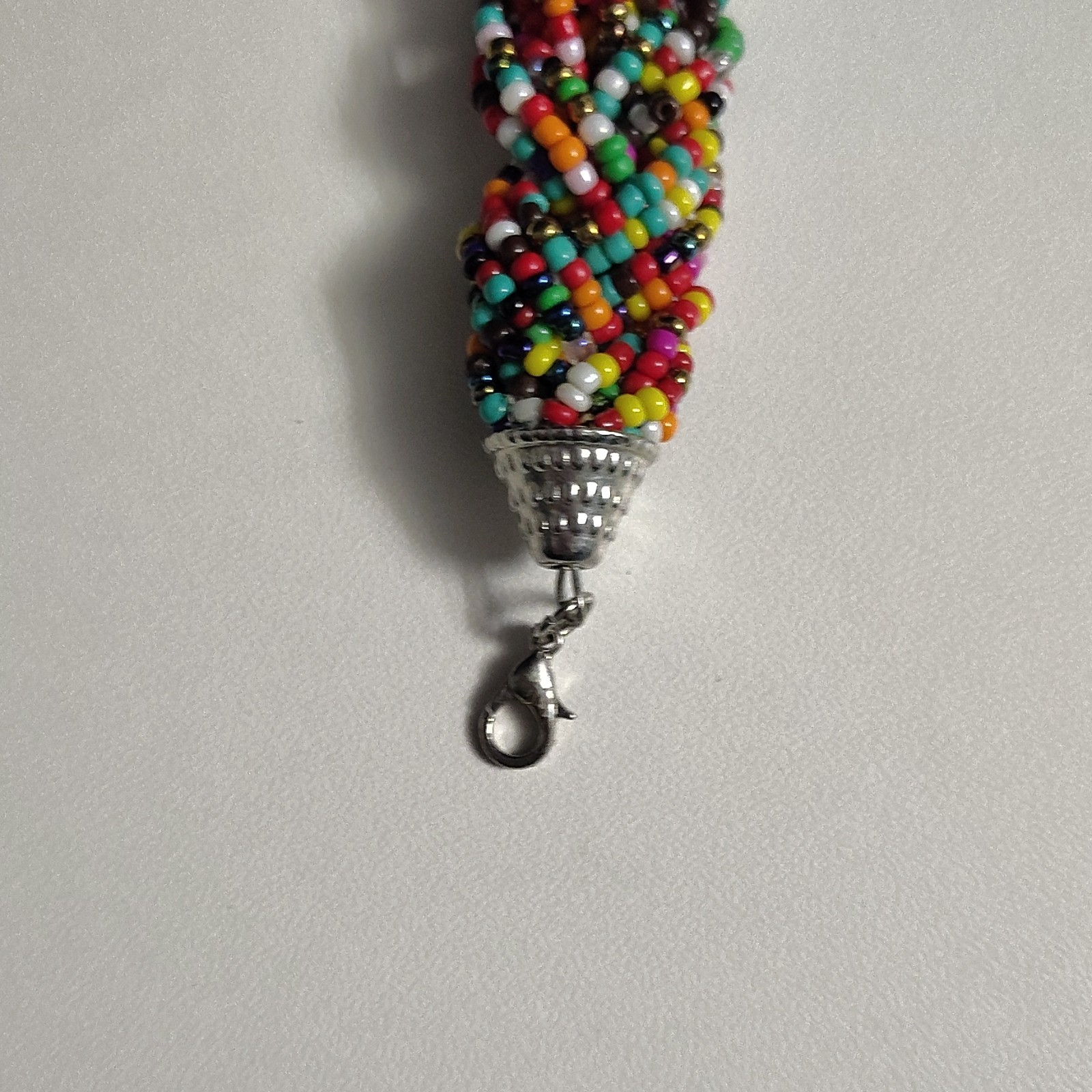 Multicolor Braided Seed Bead Beaded Bracelet w/ Lobster Clasp