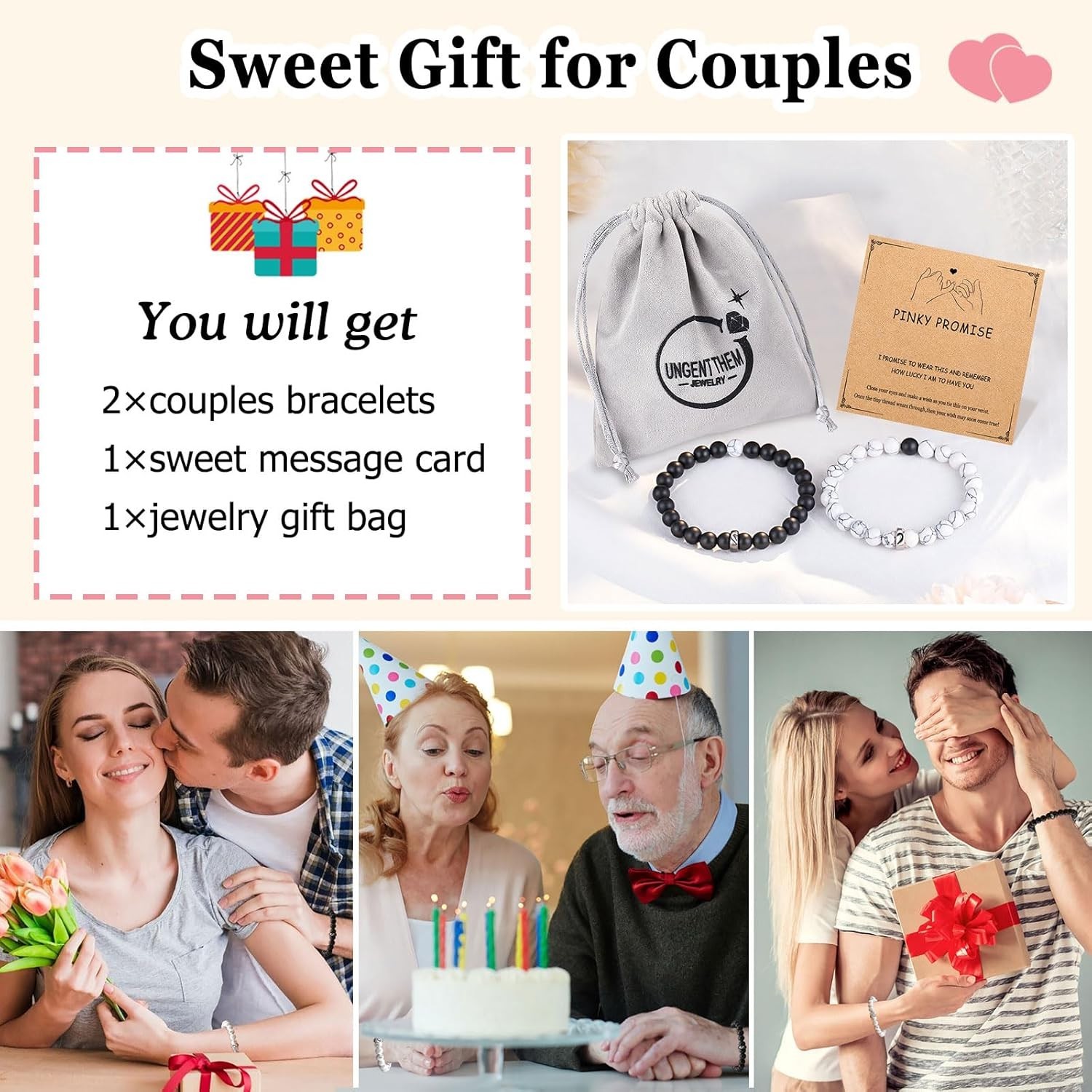 Pinky Promise Couples Bracelets with Heart Design – Gifts for Any Occasion