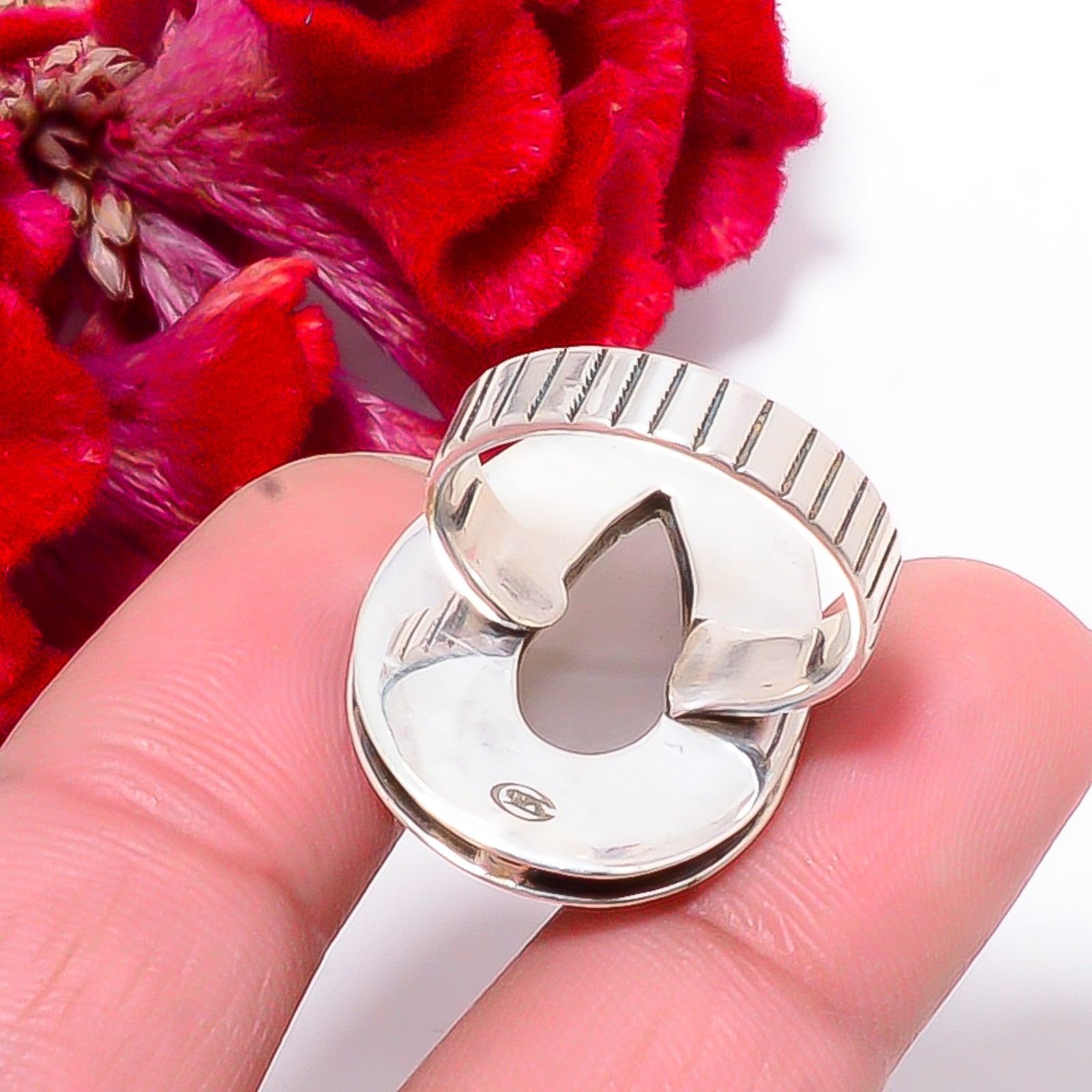 Gray Moonstone – Sri Lanka 925 Sterling Silver Ring s.8.5 Su61, Christmas Gift