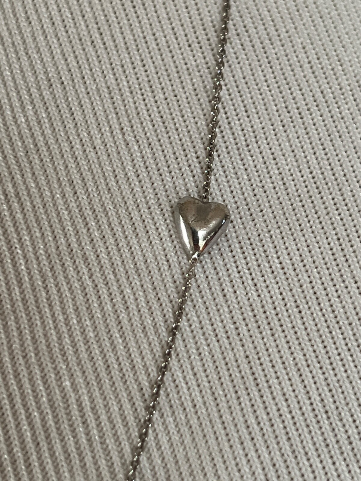 NWT Saint Laurent YSL Triple Heart Charm Silver Long Brass Chain Necklace $695
