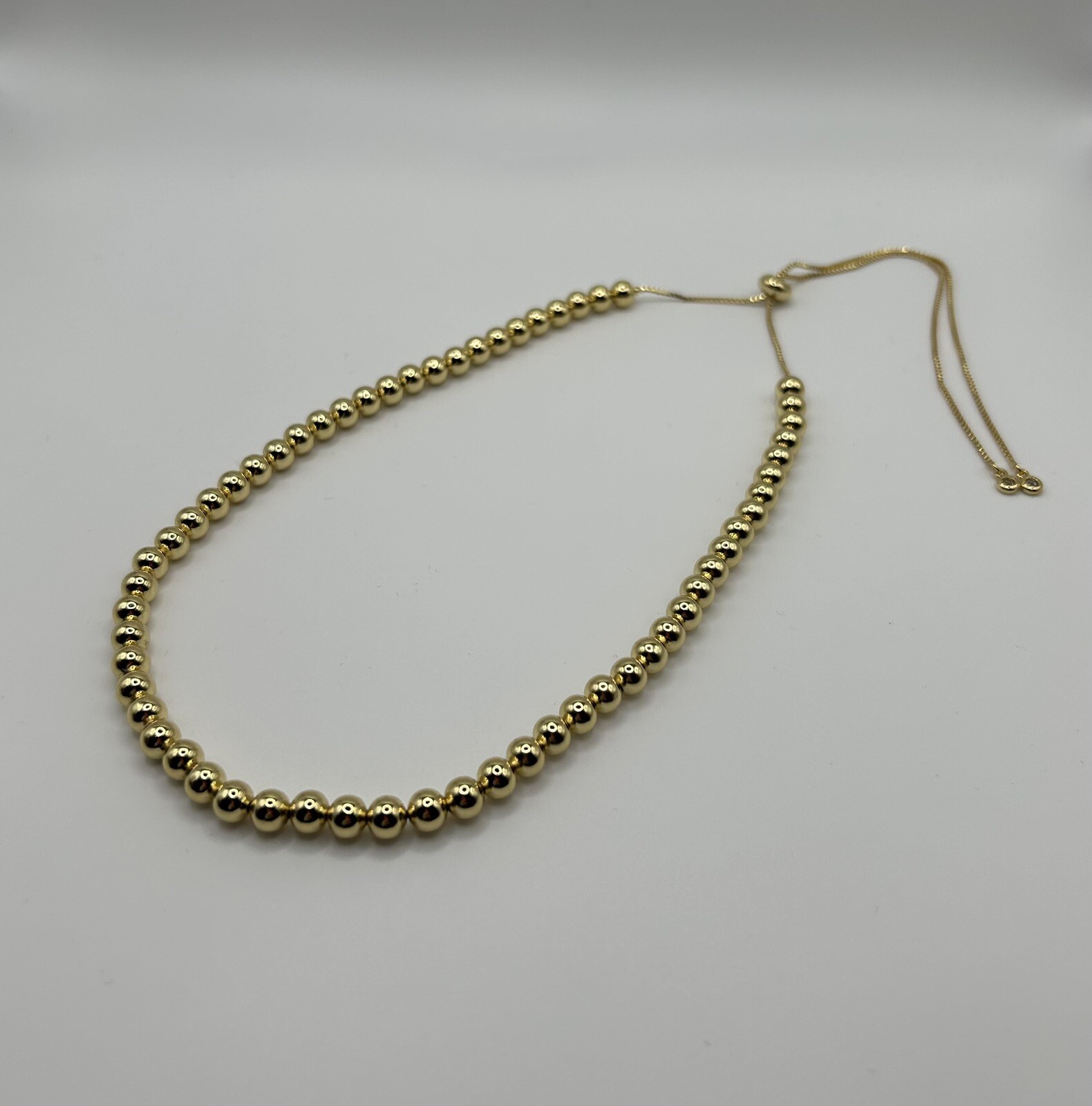 Gold Bead Necklace #17