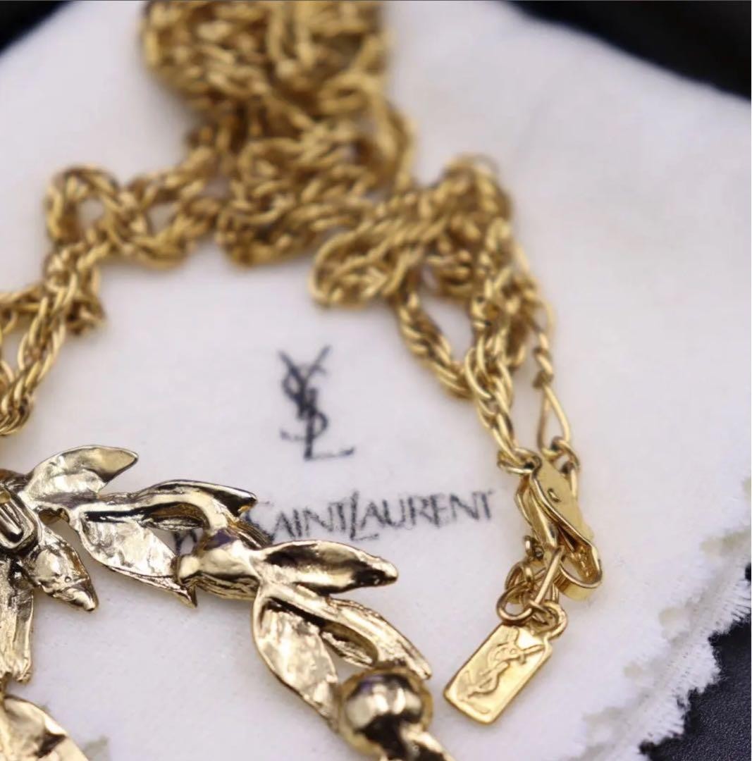 Saint Laurent Necklace Vintage Stone YSL