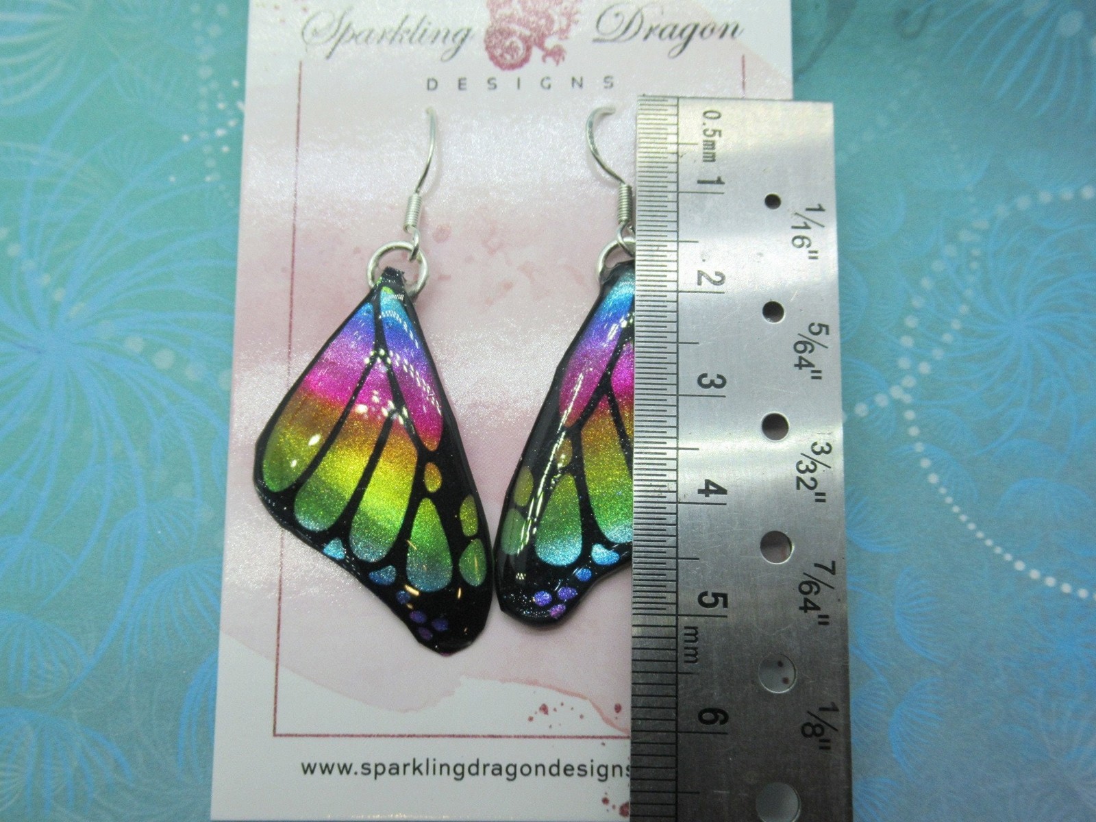 Butterfly Earrings Rainbow Colours – Fairy Jewellery, Gift for her Fairy Wing