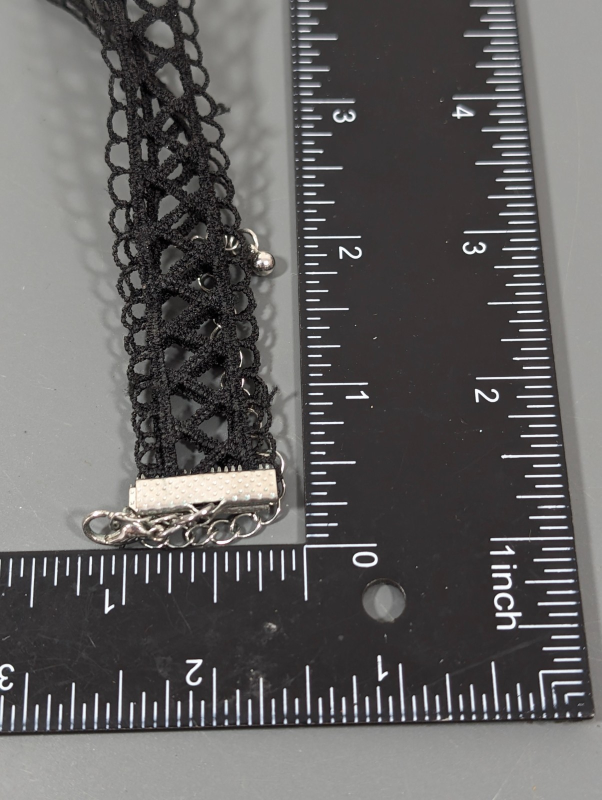 Retro Y2K Black Crochet Woven Cord Choker Necklace Gothic 17 in Grunge