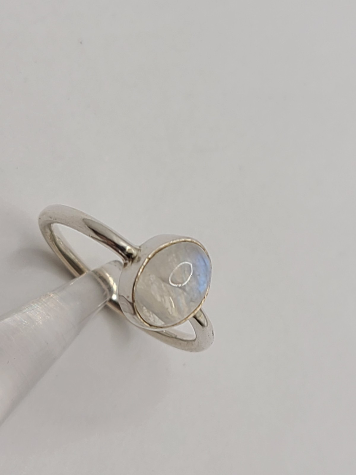 Natural Rainbow Moonstone Jewelry Handmade June Ring 5 US Gift For Women